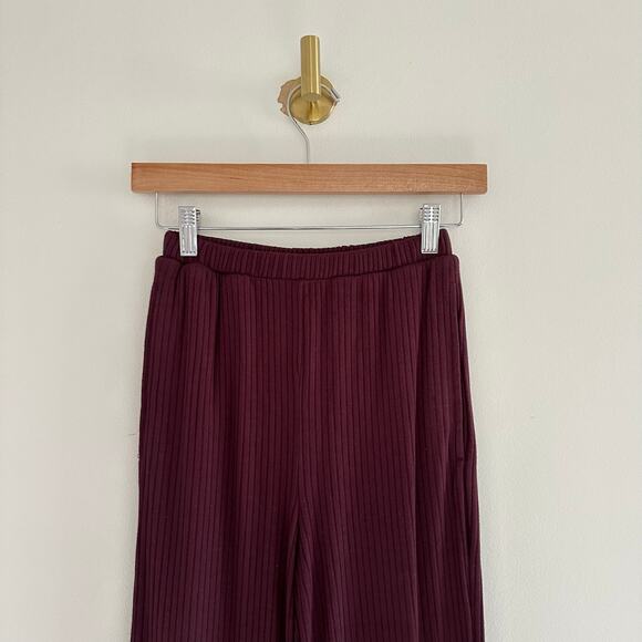 n:Philanthropy Ribbed Knit High Rise Pull On Wide Leg Pants Red XS NWT - Picture 5 of 9